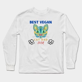 best vegan cat dad ever Long Sleeve T-Shirt